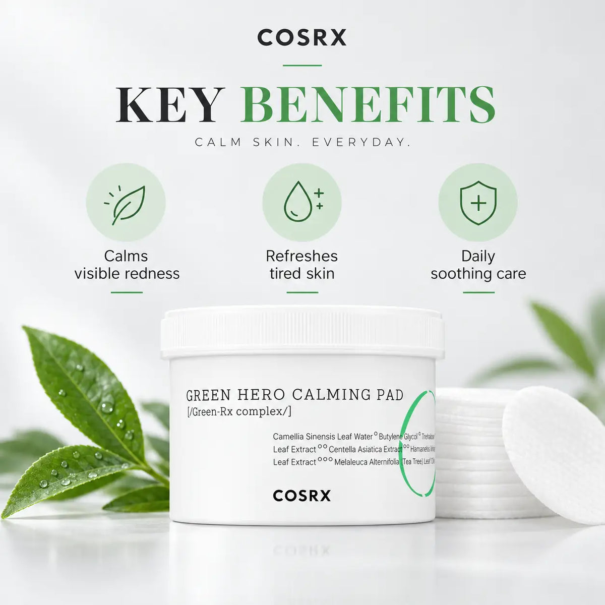 COSRX One Step Green Hero Calming Pad 70pcs