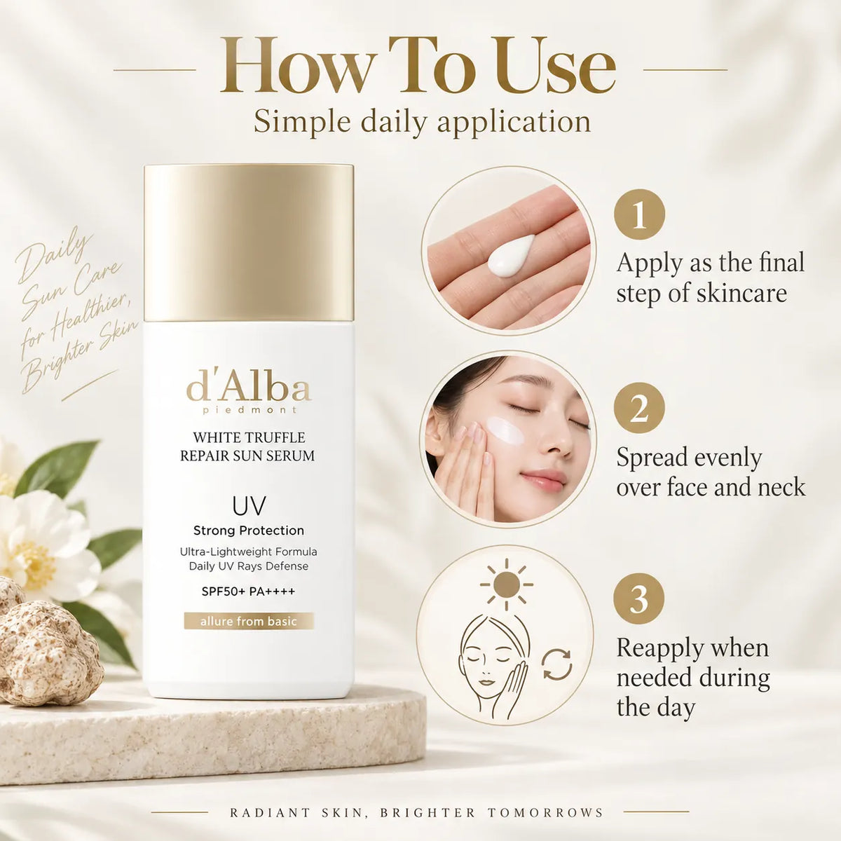 d'Alba White Truffle Repair Sun Serum SPF50+, PA++++ 35ml
