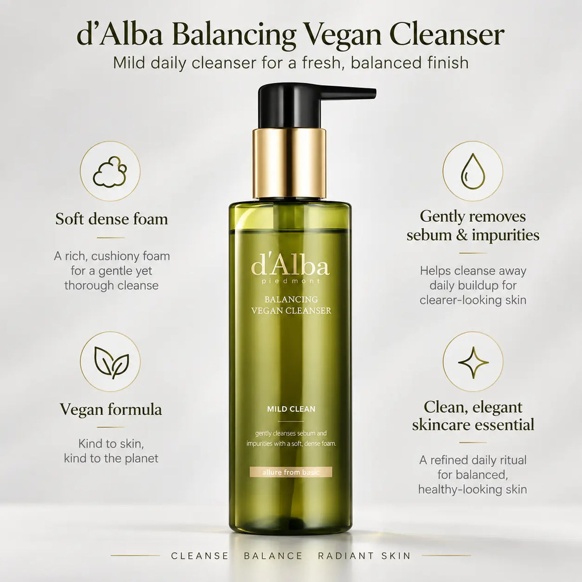 d'Alba Mild Skin Balancing Vegan Cleanser 200ml