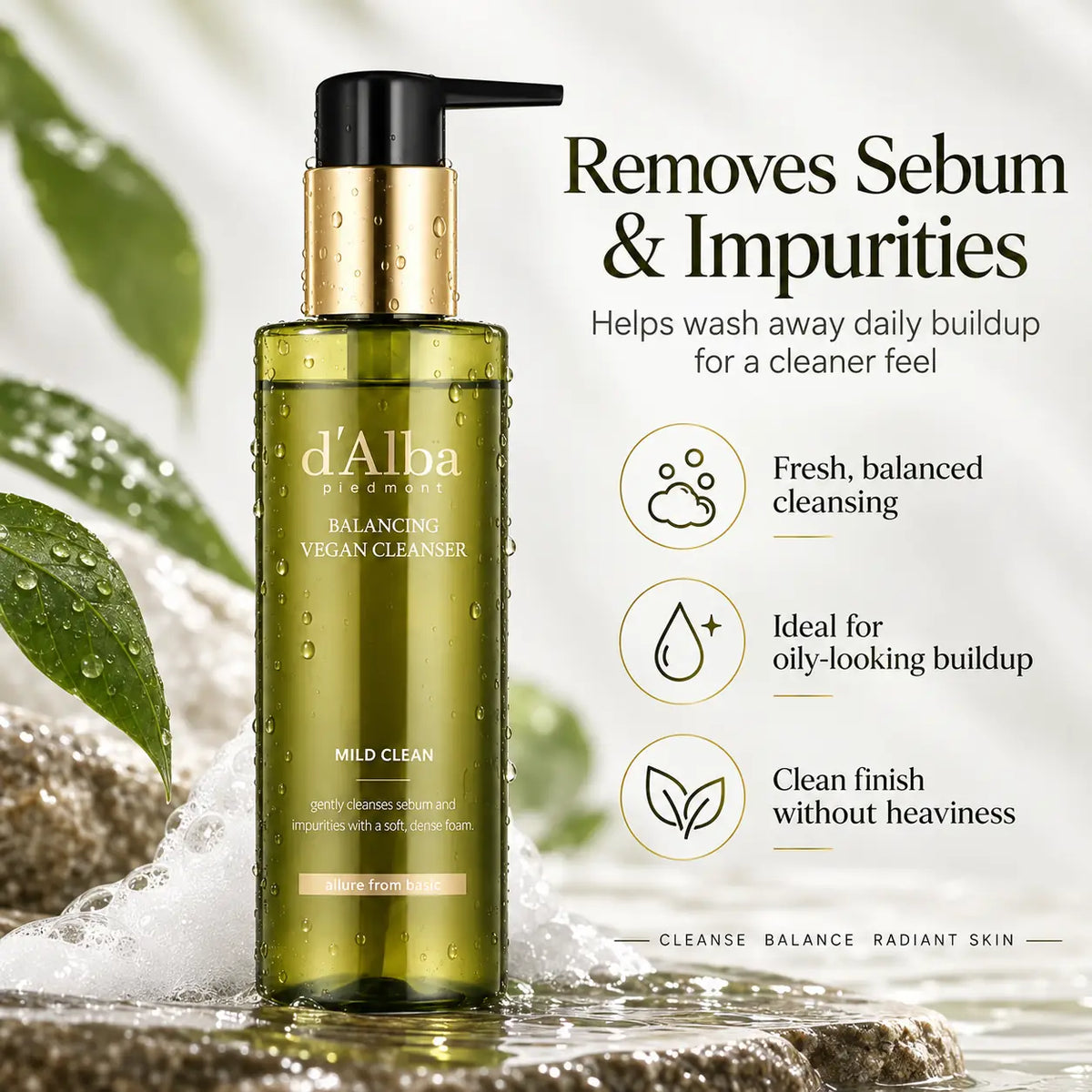 d'Alba Mild Skin Balancing Vegan Cleanser 200ml