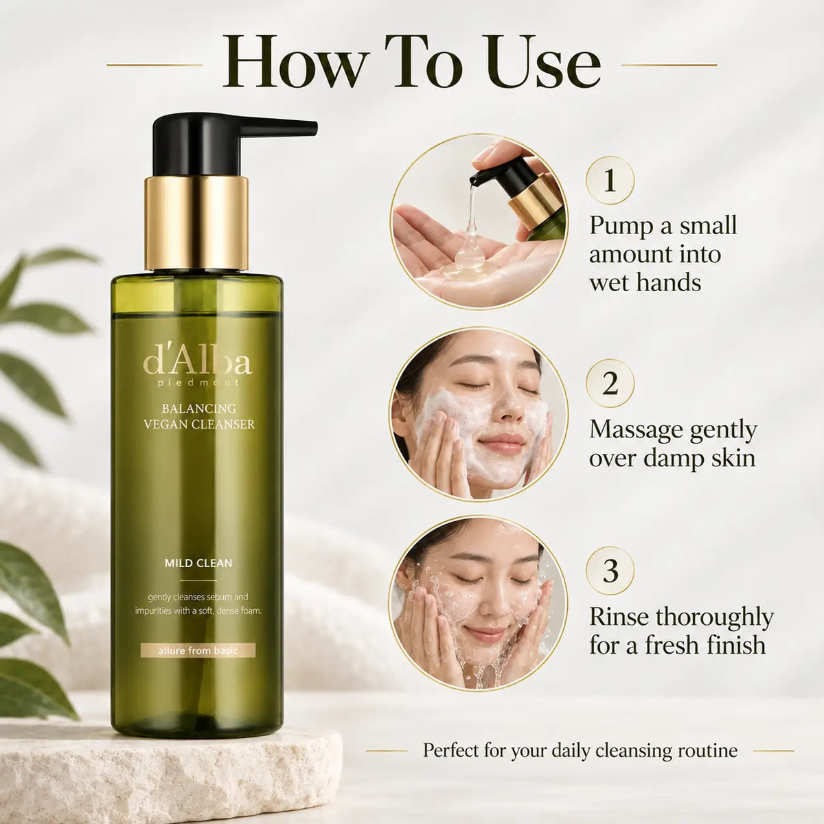 d'Alba Mild Skin Balancing Vegan Cleanser 200ml