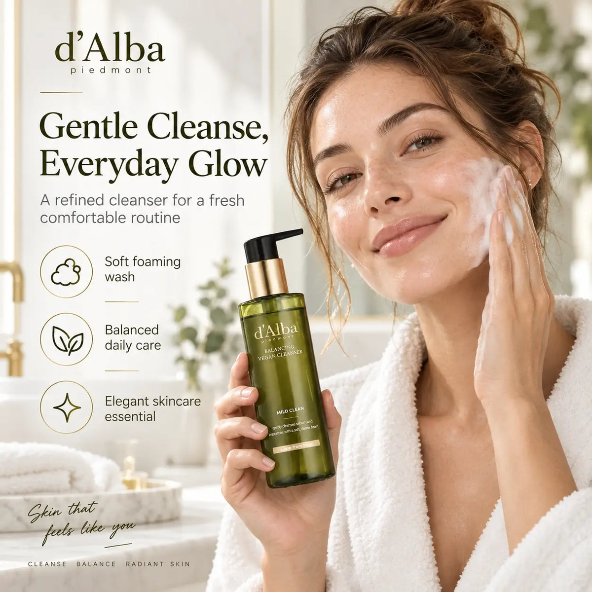 d'Alba Mild Skin Balancing Vegan Cleanser 200ml