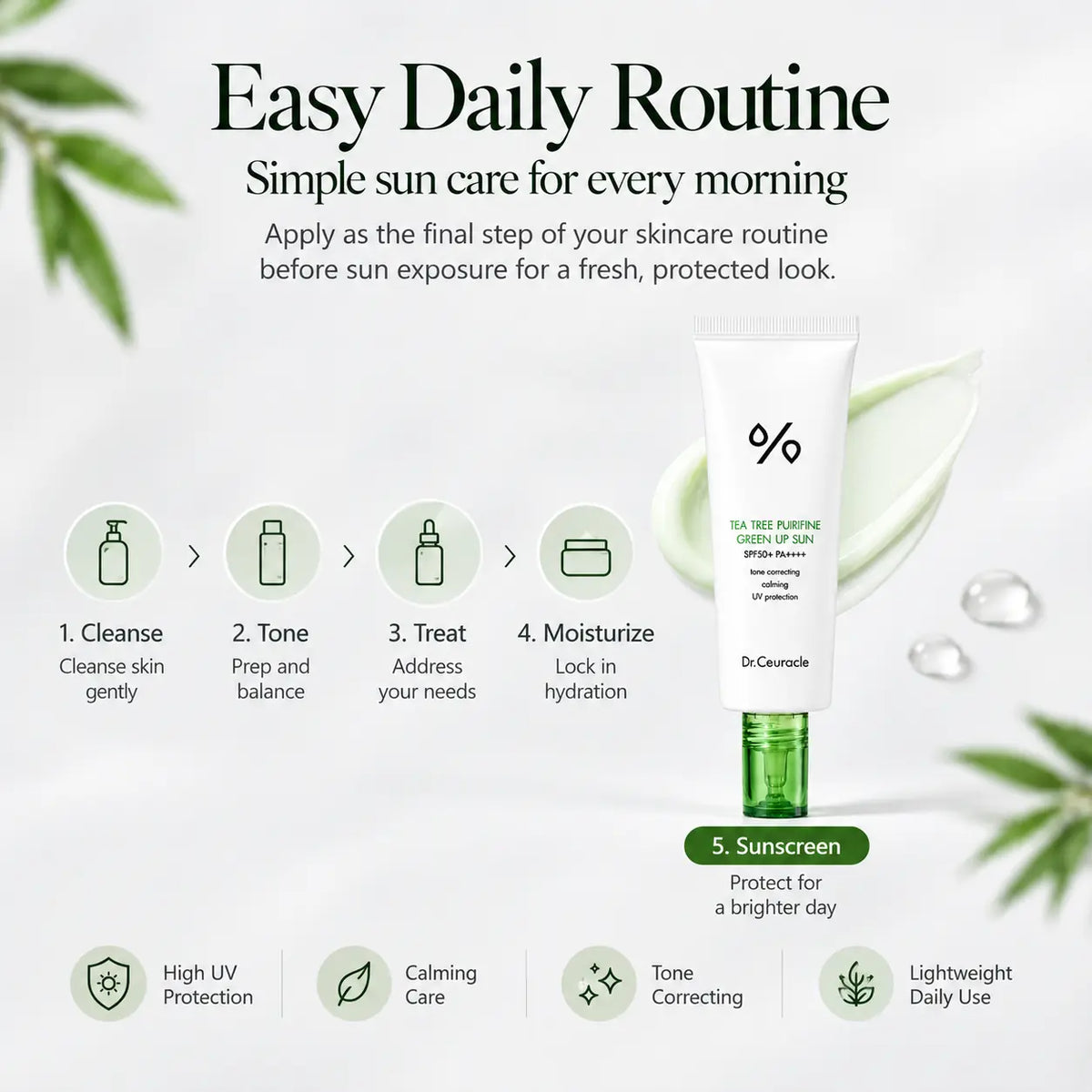 Dr. Ceuracle Tea Tree Purifine Green Up Sun SPF50 PA++++ 50ml