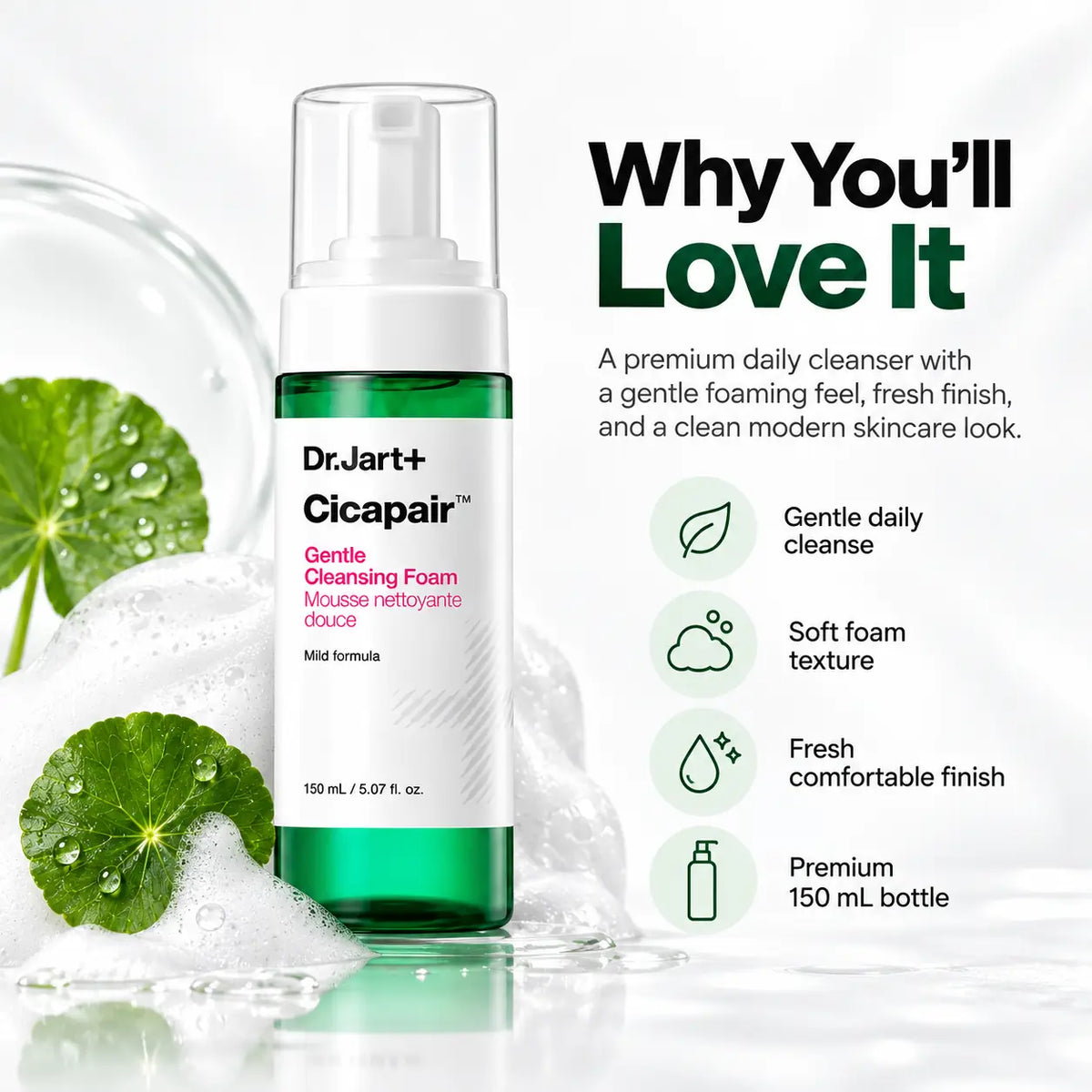 Dr. Jart+ Cicapair Gentle Foam Cleanser 150ml