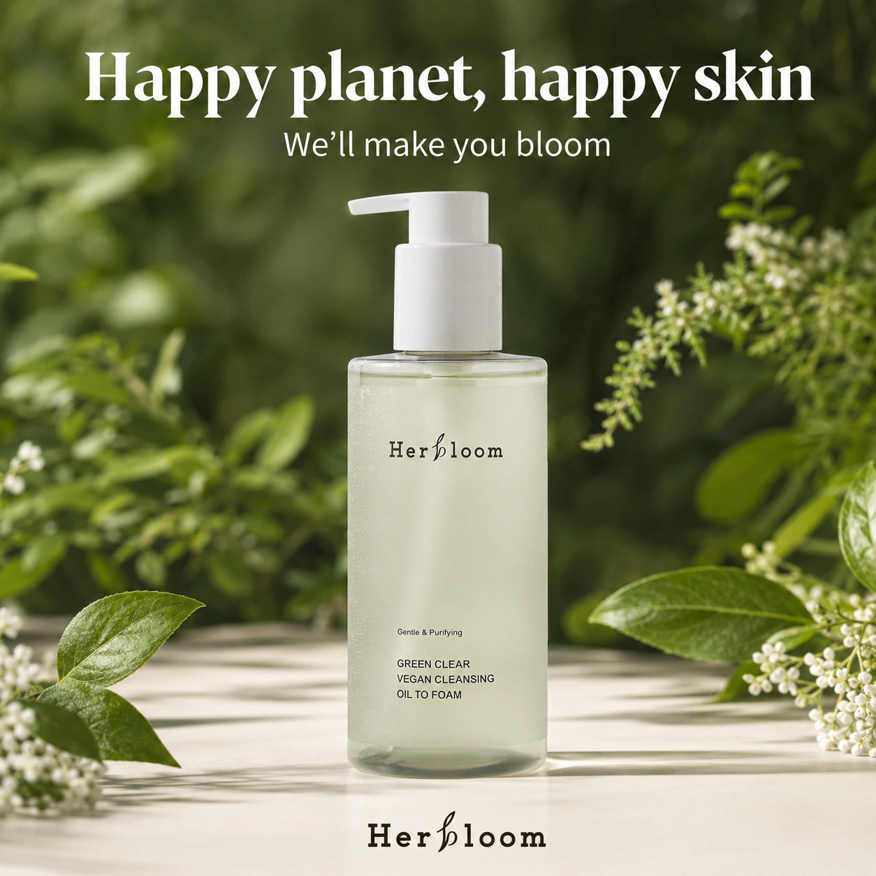 HERBLOOM Green Vegan Cleansing Oil to Foam 200ml