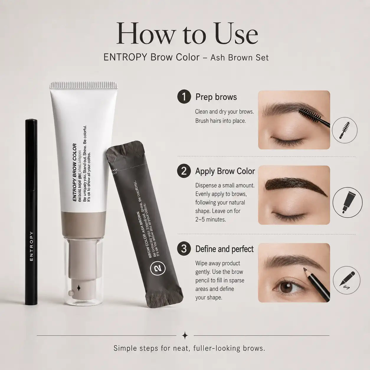 Entropy Brow Color Ash Brown 38g