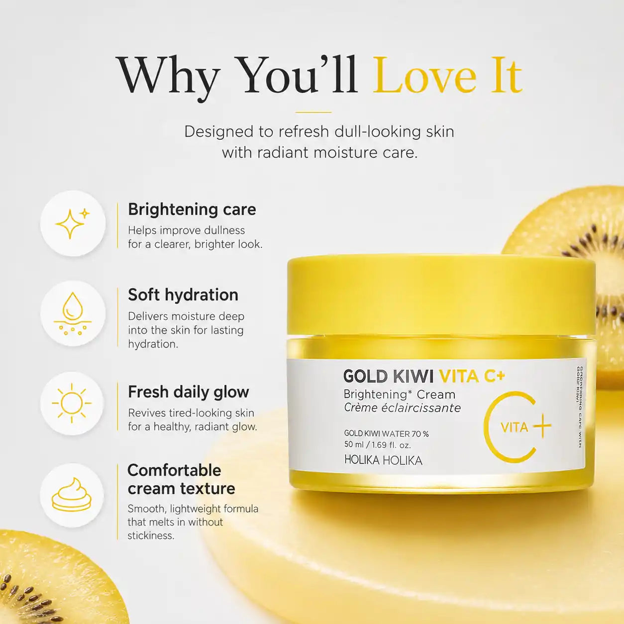 Holika Holika Gold Kiwi Vita C Brightening Cream 50ml