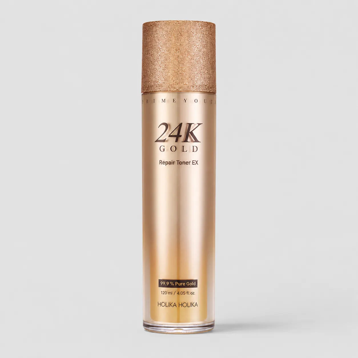 Holika Holika Prime Youth 24K Gold Repair Toner 120ml bottle, Korean gold peptide toner