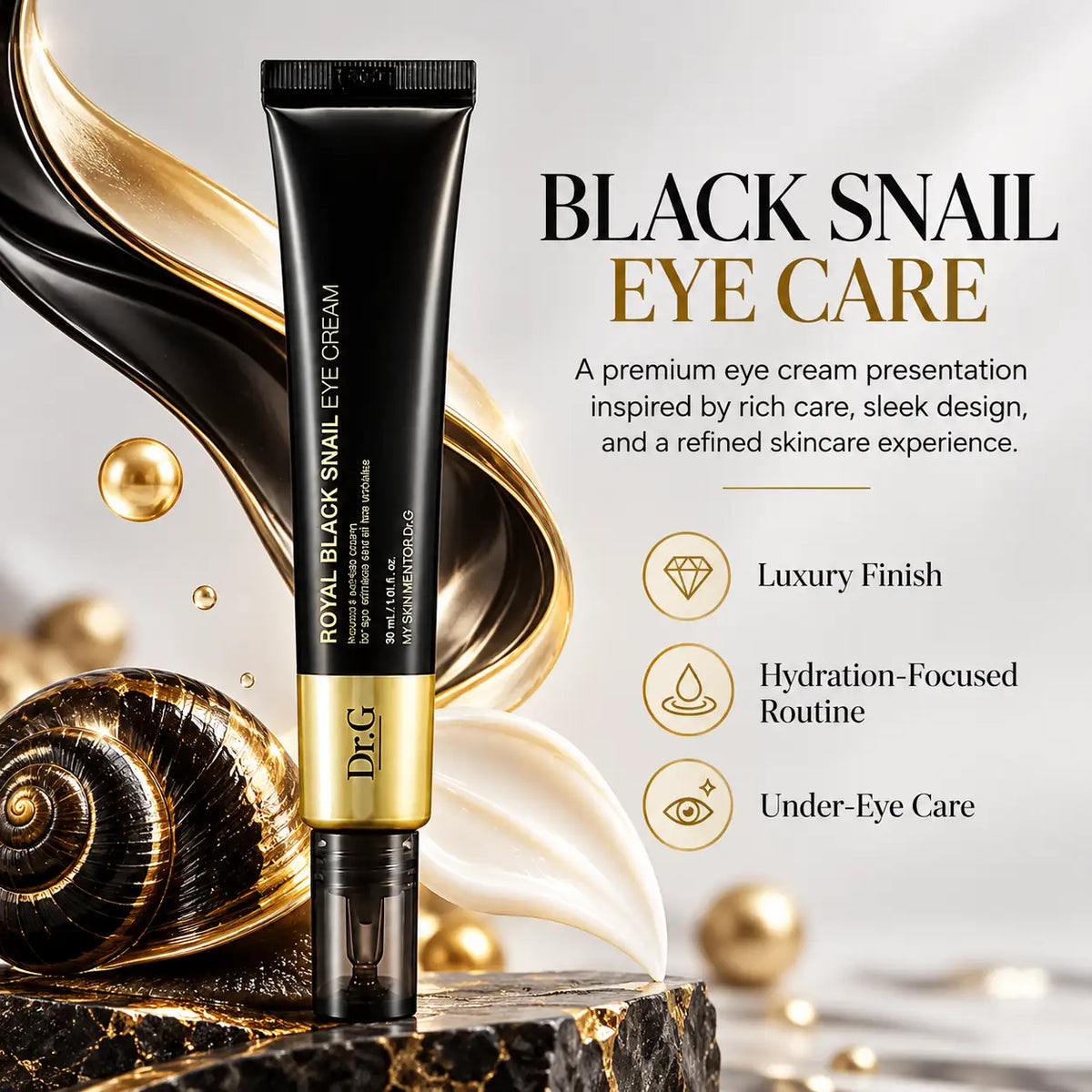 Dr.G Royal Black Snail Eye Cream Nail Polish Nail Color 30ml