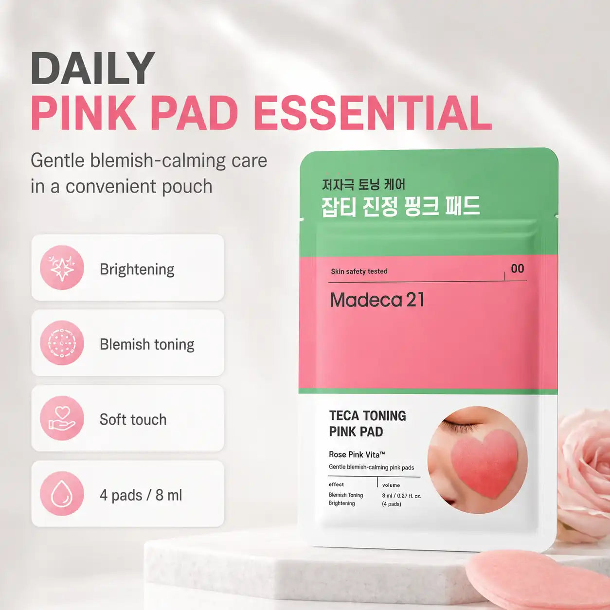 Madeca21 Teca Toning Pink Pad 4ea