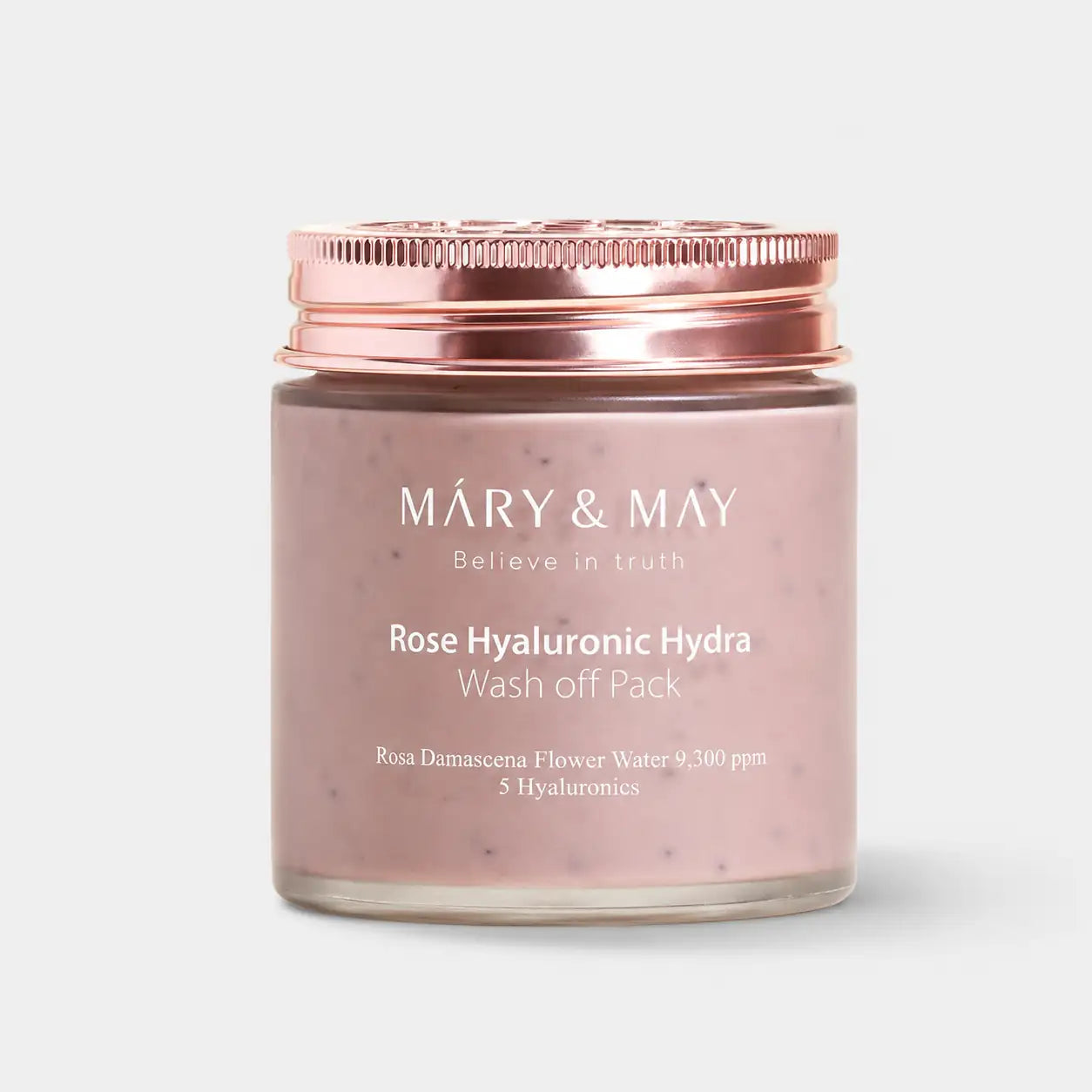 Mary&May Rose Hyaluronic Hydra Wash Off Pack 125g tub front label