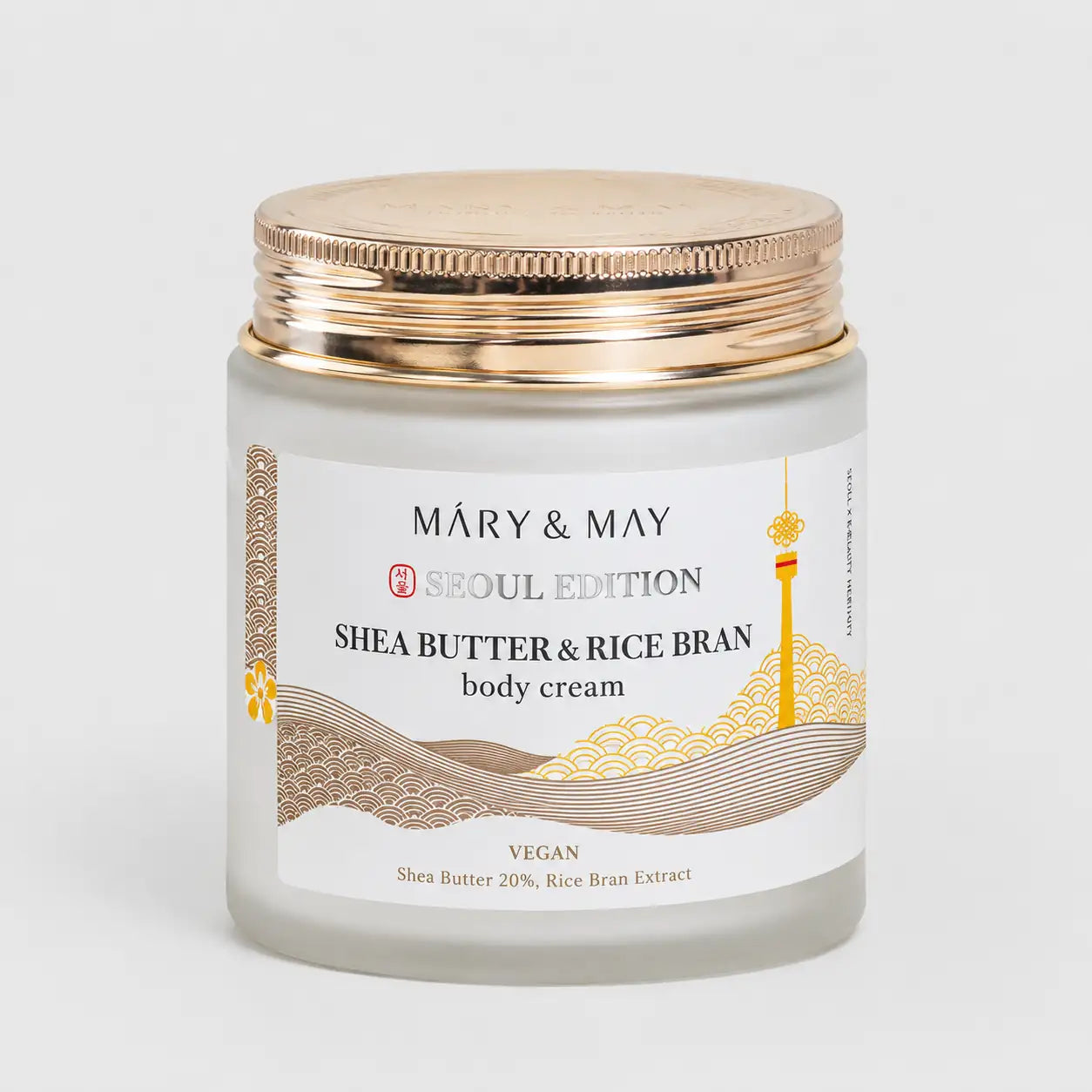 Mary&May Shea Butter & Rice Bran Body Cream 250ml bottle front label
