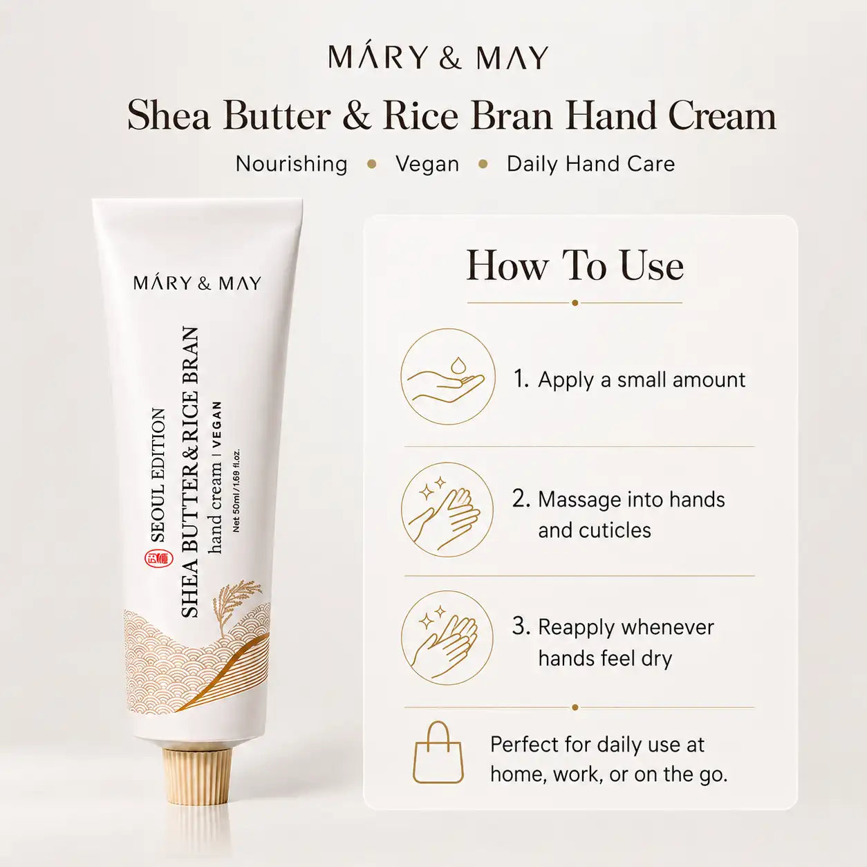 Mary&May Seoul Edition Shea Butter & Rice Bran Hand Cream 50ml