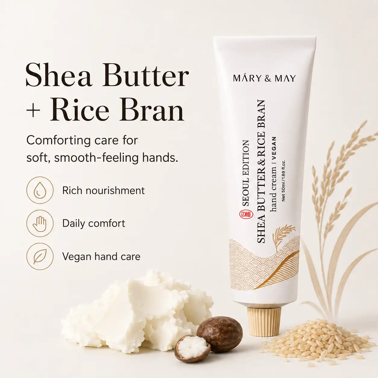 Mary&May Seoul Edition Shea Butter & Rice Bran Hand Cream 50ml