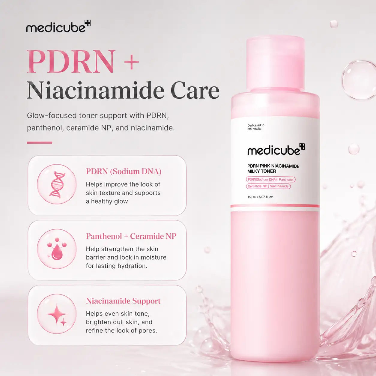Medicube PDRN Pink Niacinamide Milky Toner 150ml