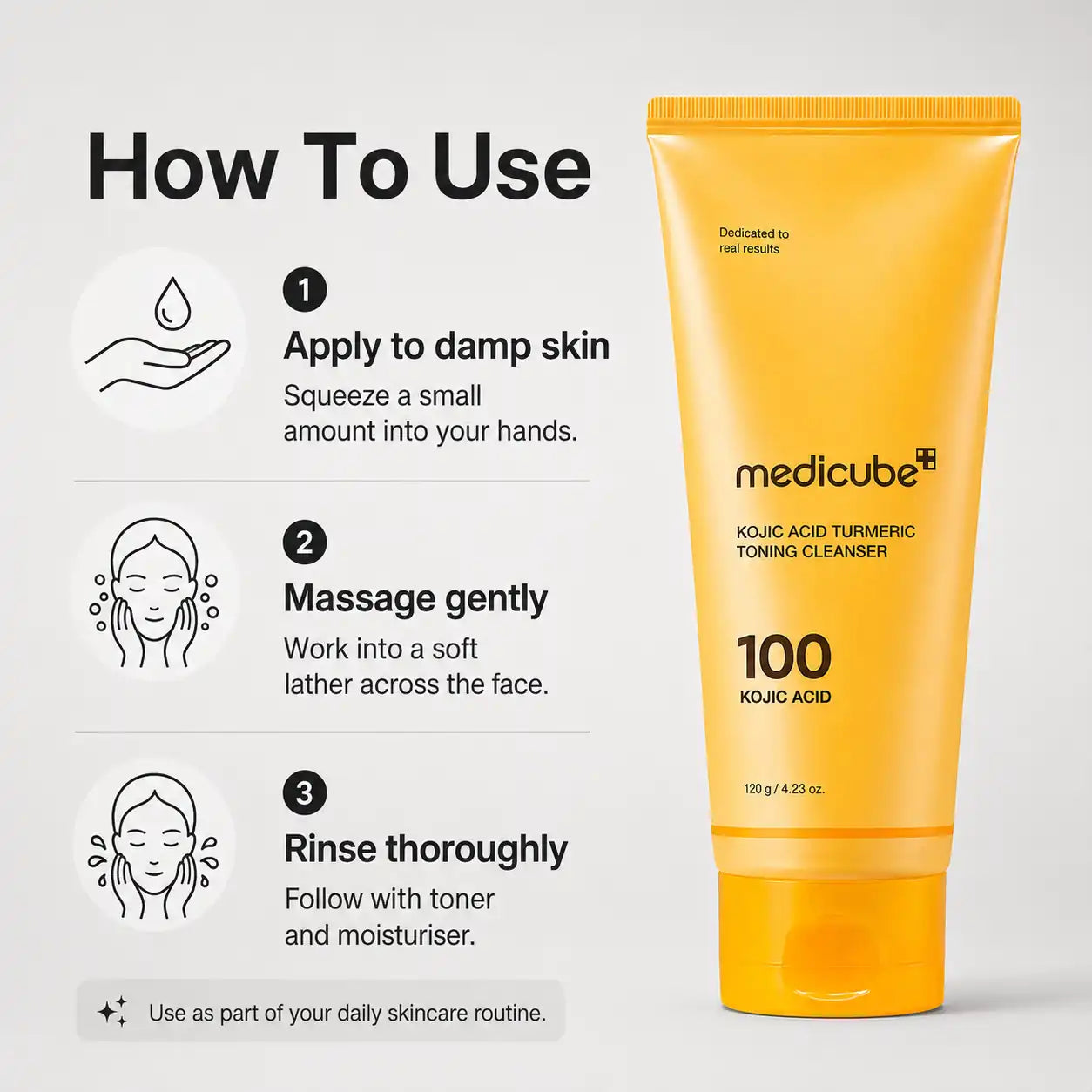Medicube Kojic Acid Turmeric Toning Cleanser 120g
