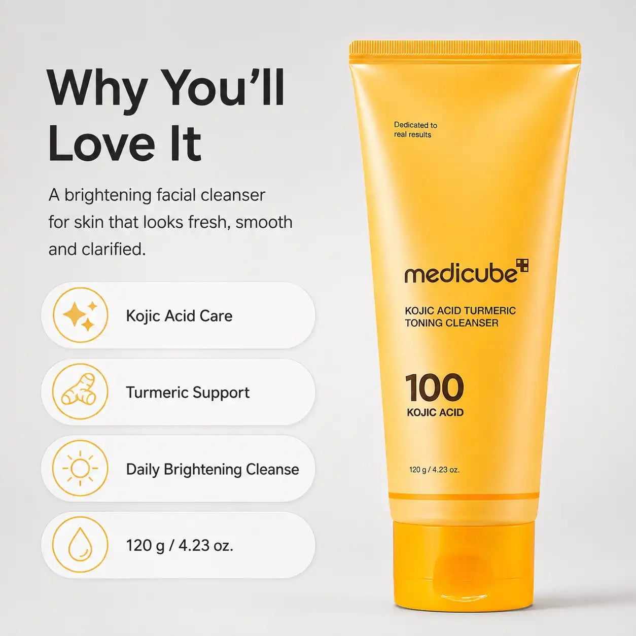 Medicube Kojic Acid Turmeric Toning Cleanser 120g