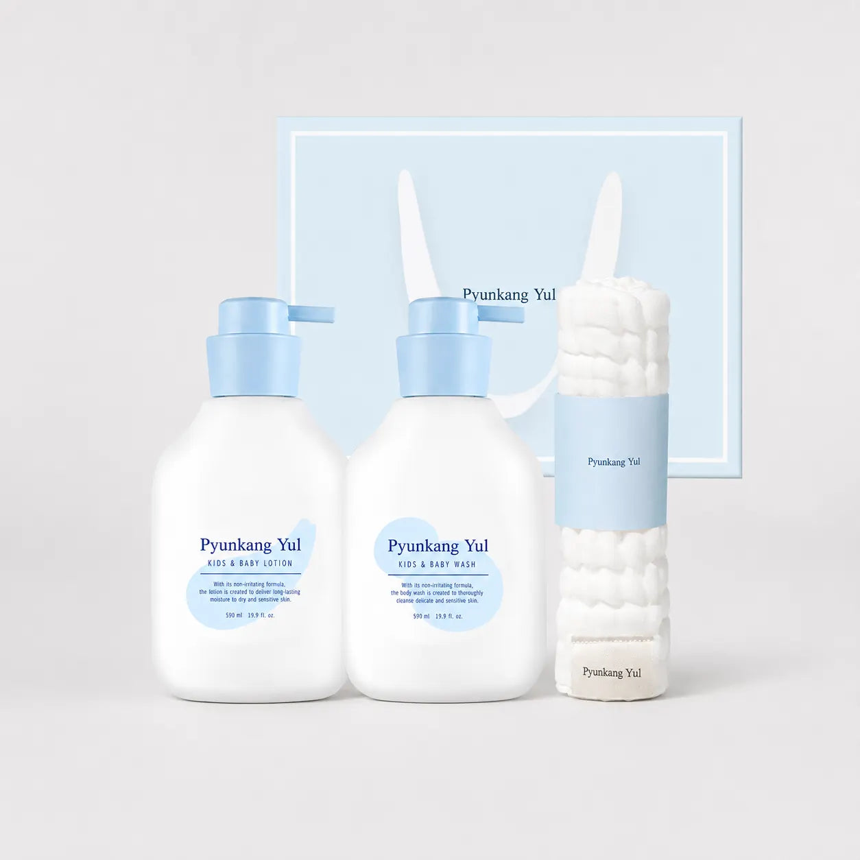 Pyunkang Yul Kids and Baby Line Gift Set 590ml wash lotion and gauze towel