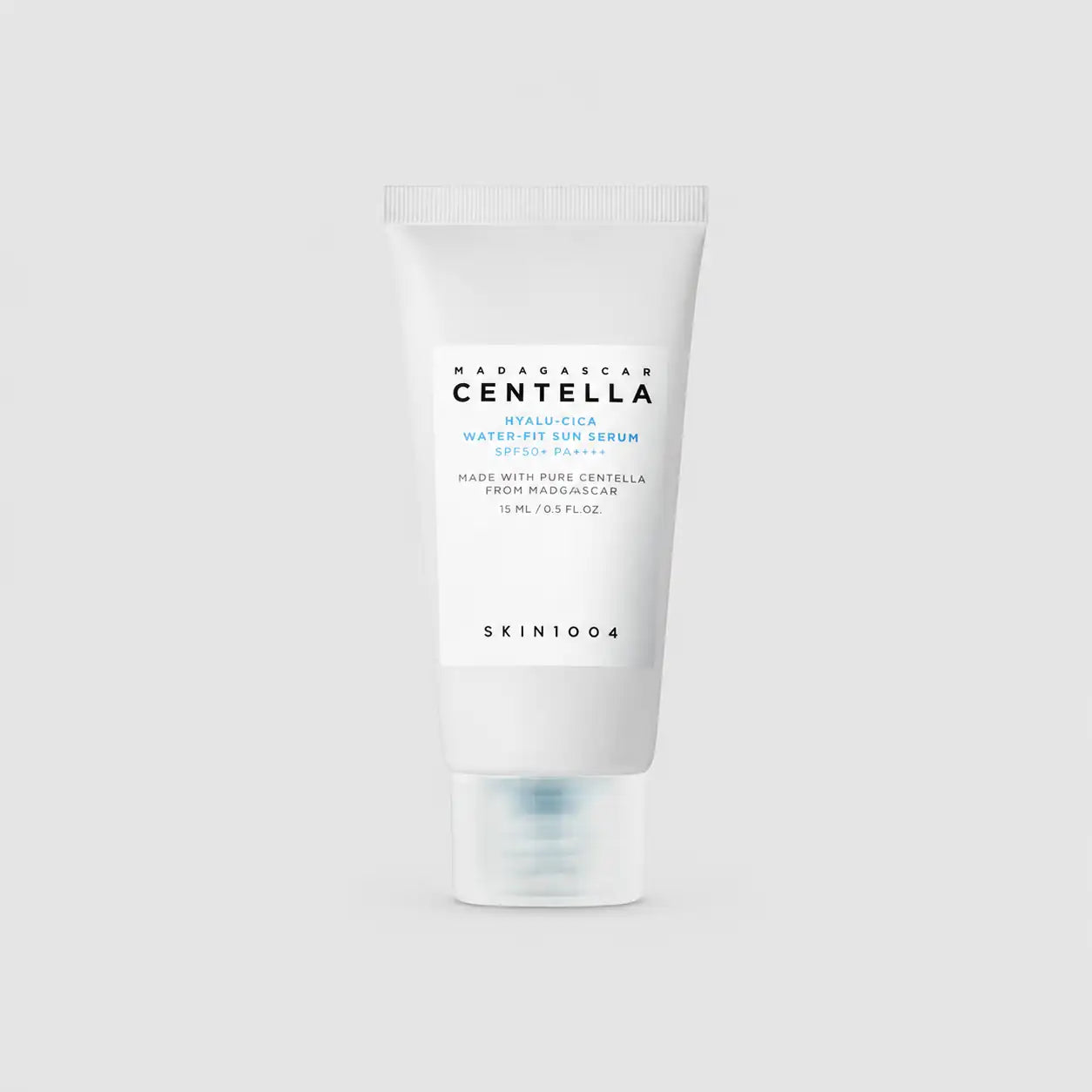 SKIN1004 Hyalu-Cica Water-Fit Sun Serum 15ml tube shown upright against a plain background
