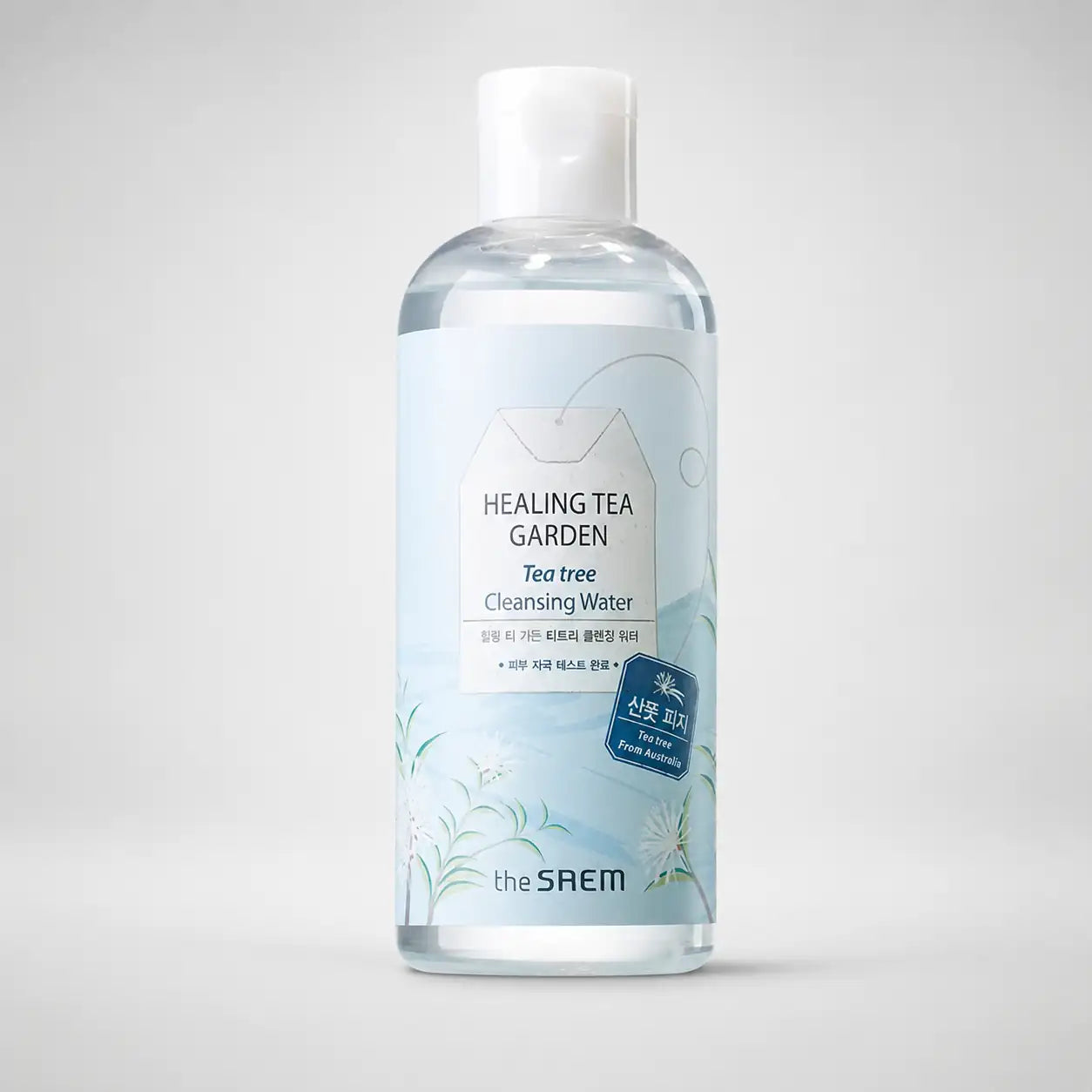 The Saem Healing Tea Garden Tea Tree Cleansing Water 300ml bottle, front view